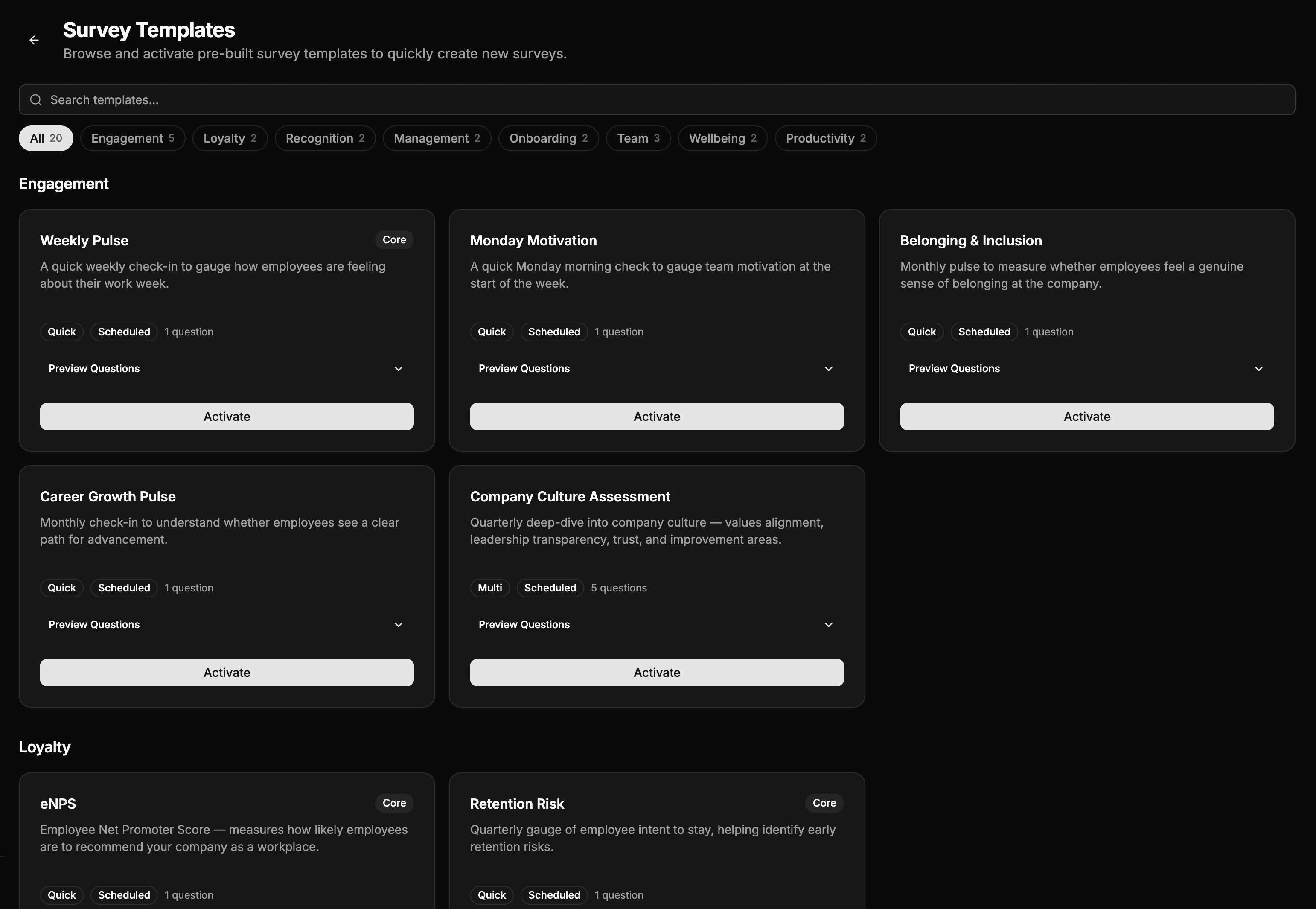 Pulse Surveys screenshot